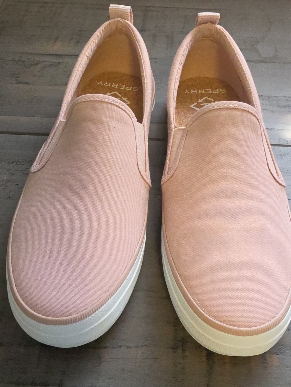 Sperry Women's Slip-On Loafers in Light Pink Canvas